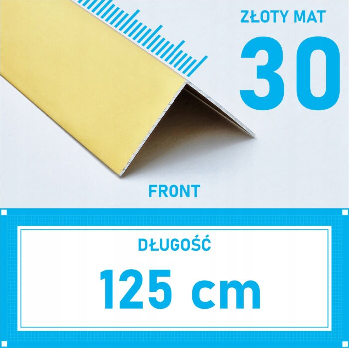 KĄTOWNIK aluminiowy ZŁOTY 30x30mm anodowany 125cm