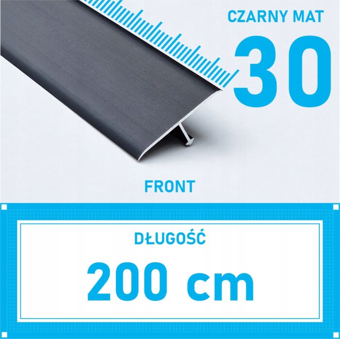 Listwa łącząca progowa TEOWNIK 30mm CZARNY MAT 2m