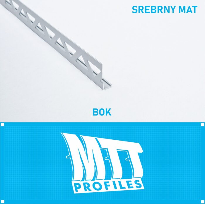 Listwa L profil narożna 8mm SREBRNY MAT ALU 125cm - obrazek 3