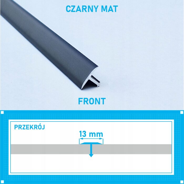 Listwa łącząca progowa TEOWNIK 13mm CZARNY MAT 1m - obrazek 4