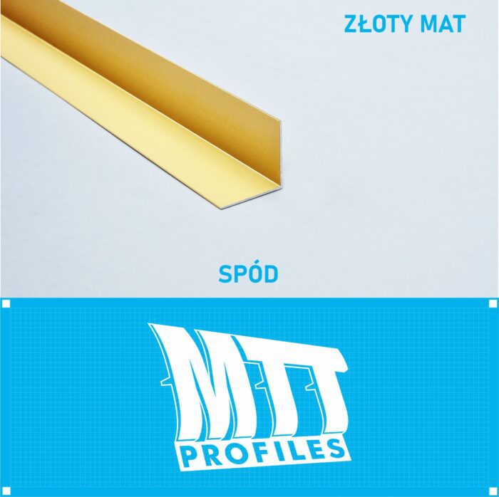 Kątownik aluminiowy anod ZŁOTY MAT 20x20mm 125cm - obrazek 3