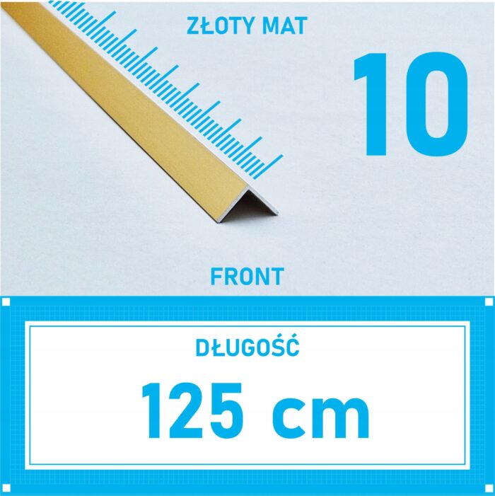 Kątownik aluminiowy anod ZŁOTY MAT 10x10mm 125cm