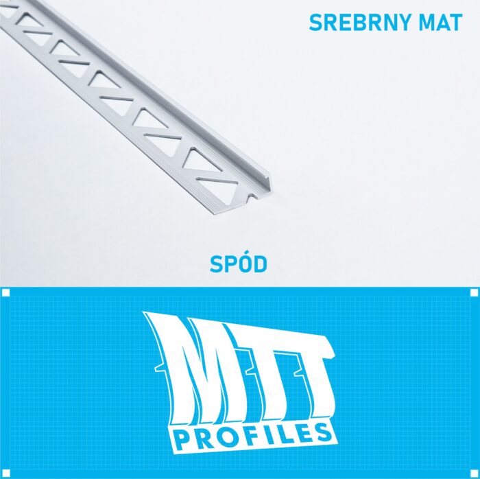 Listwa L profil narożna 8mm SREBRNY MAT ALU 125cm - obrazek 2