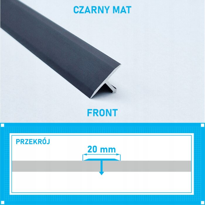 Listwa łącząca progowa TEOWNIK 20mm CZARNY MAT 2m - obrazek 4