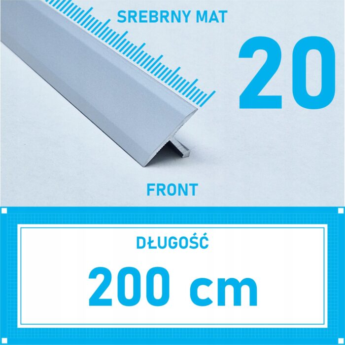 Listwa łącząca progowa TEOWNIK 20mm SREBRNY MAT 2m