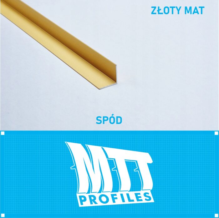 KĄTOWNIK aluminiowy ZŁOTY MAT 15x15mm anodowany 125cm - obrazek 3