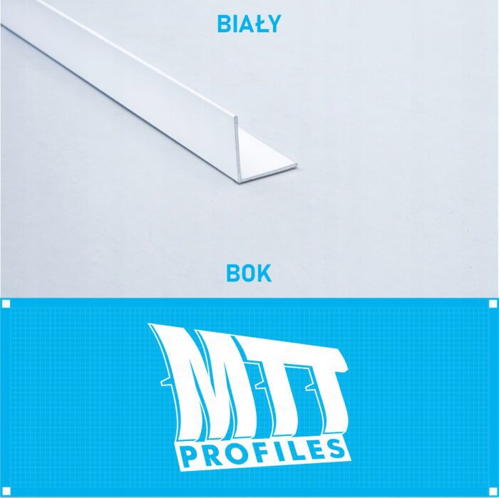 Kątownik aluminiowy anod BIAŁY MAT 20x20mm 125cm - obrazek 2