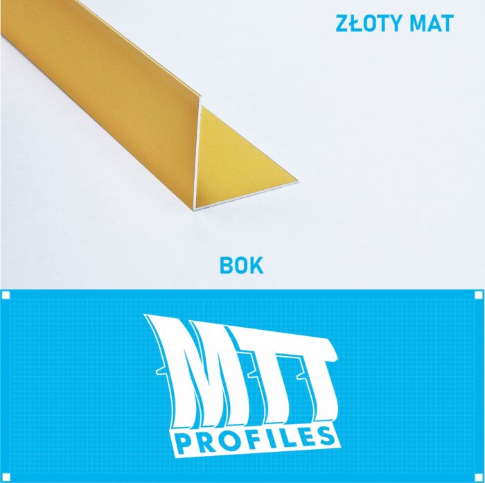 KĄTOWNIK aluminiowy ZŁOTY 40x40mm anodowany 125cm - obrazek 3