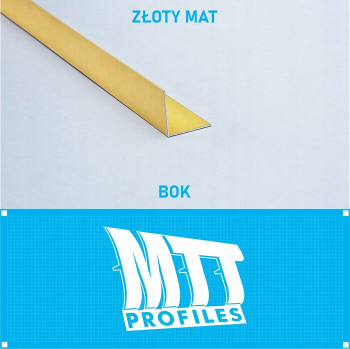 Kątownik aluminiowy anod ZŁOTY MAT 20x20mm 125cm - obrazek 2