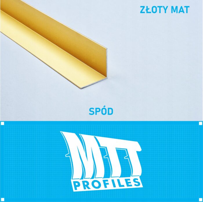 KĄTOWNIK aluminiowy ZŁOTY MAT 25x25mm anodowany 125cm - obrazek 3