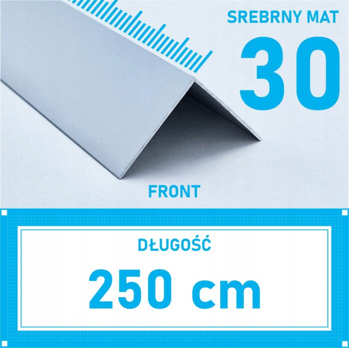 KĄTOWNIK aluminiowy 30x30mm anodowany 250cm