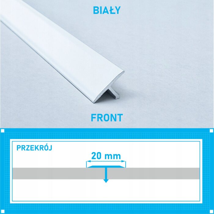Listwa łącząca progowa TEOWNIK 20mm BIAŁY MAT 1m - obrazek 4