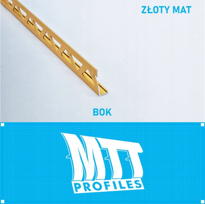 Listwa L profil narożna 12mm ZŁOTY MAT ALU 125cm - obrazek 3