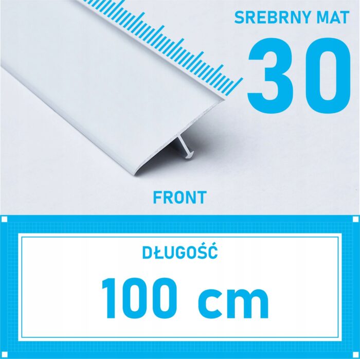 Listwa łącząca progowa TEOWNIK 30mm SREBRNY MAT 1m