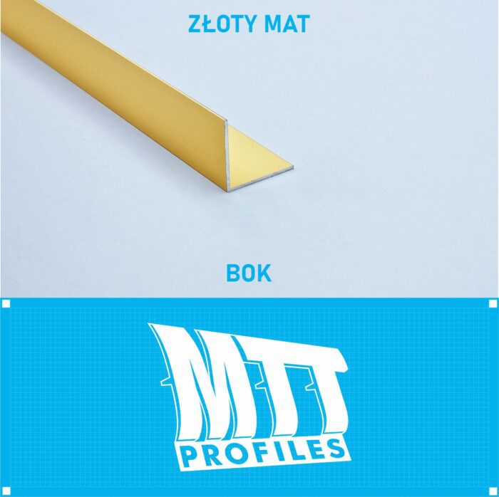 KĄTOWNIK aluminiowy ZŁOTY MAT 25x25mm anodowany 125cm - obrazek 2
