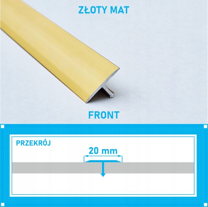 Listwa łącząca progowa TEOWNIK 20mm ZŁOTY MAT 2m - obrazek 4