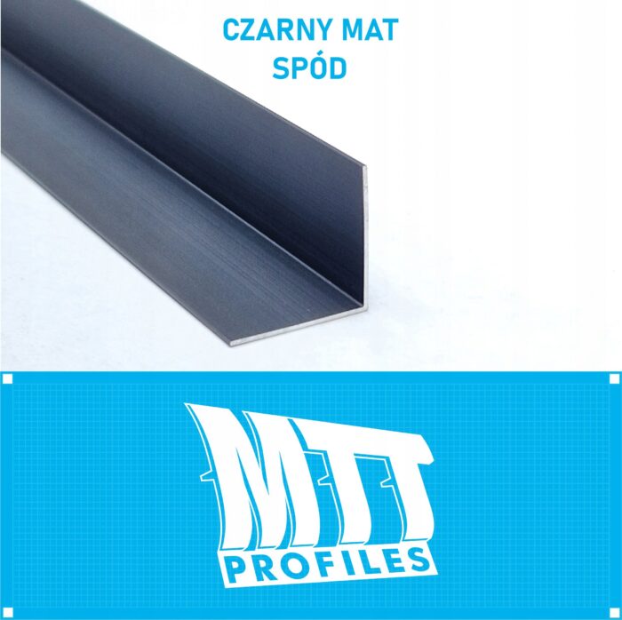 Kątownik aluminiowy anod CZARNY MAT 20x20mm 125cm - obrazek 3