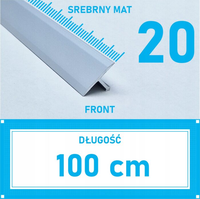 Listwa łącząca progowa TEOWNIK 20mm SREBRNY MAT 1m