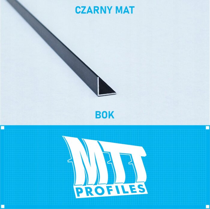 Kątownik aluminiowy anod CZARNY MAT 10x10mm 125cm - obrazek 2