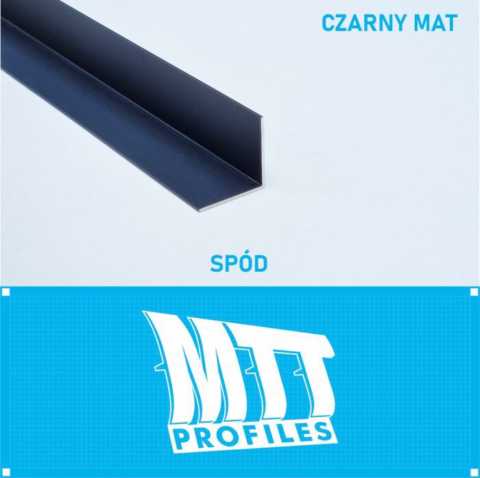 KĄTOWNIK aluminiowy CZARNY MAT 25x25mm anodowany 125cm - obrazek 3