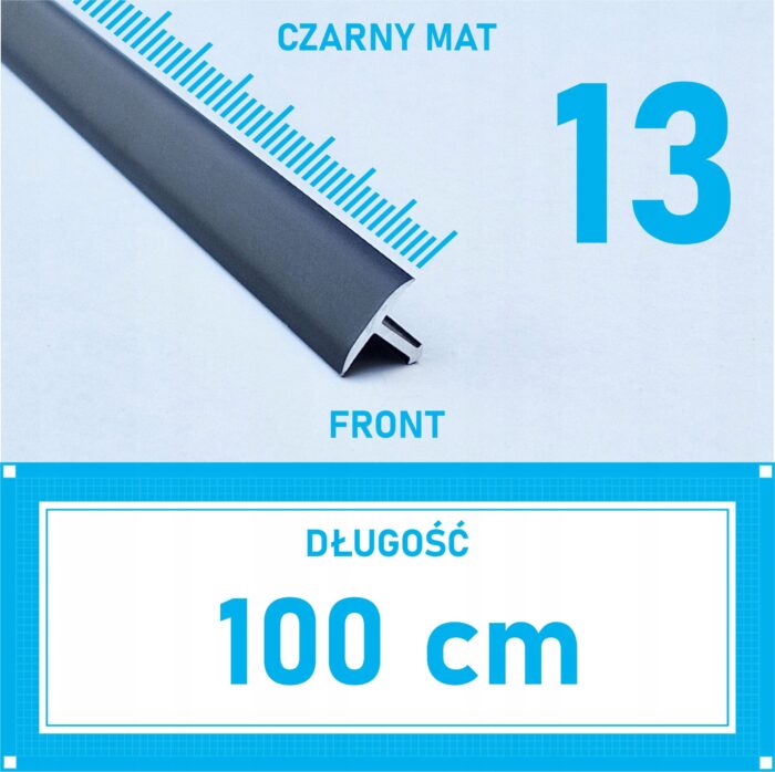 Listwa łącząca progowa TEOWNIK 13mm CZARNY MAT 1m