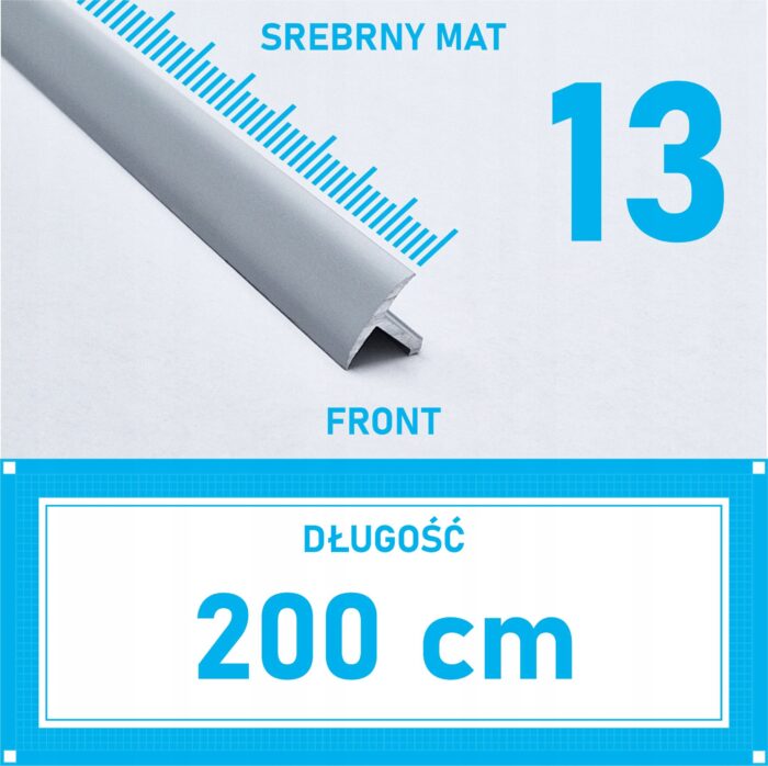 Listwa łącząca progowa TEOWNIK 13mm SREBRNY MAT 2m