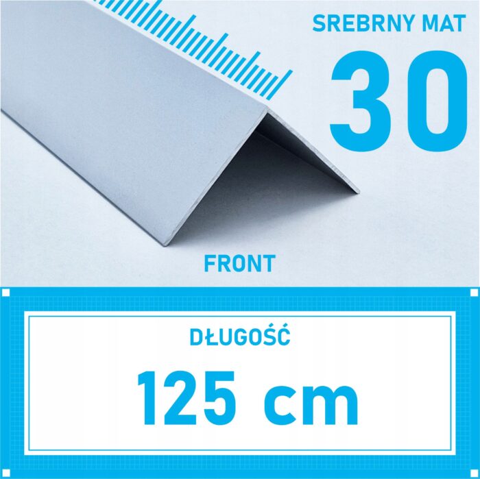 KĄTOWNIK aluminiowy 30x30mm anodowany 125cm
