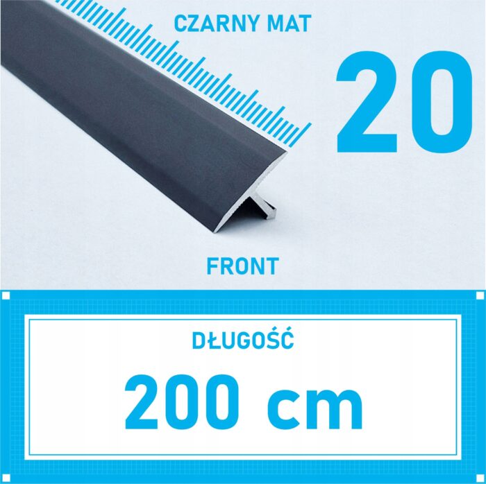 Listwa łącząca progowa TEOWNIK 20mm CZARNY MAT 2m