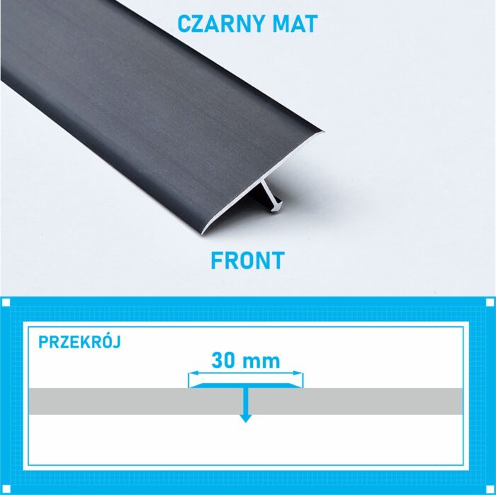 Listwa łącząca progowa TEOWNIK 30mm CZARNY MAT 2m - obrazek 4