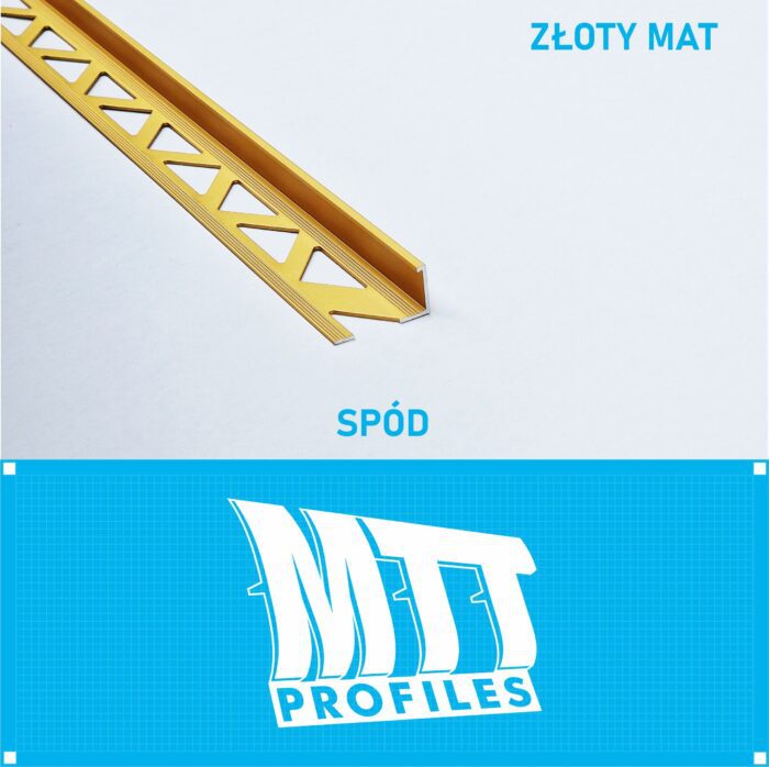 Listwa L profil narożna 12mm ZŁOTY MAT ALU 125cm - obrazek 2