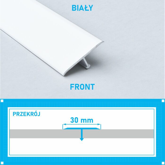 Listwa łącząca progowa TEOWNIK 30mm BIAŁY MAT 1m - obrazek 4