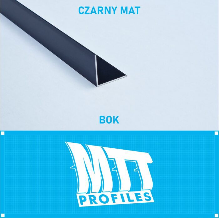 KĄTOWNIK aluminiowy CZARNY MAT 25x25mm anodowany 125cm - obrazek 2