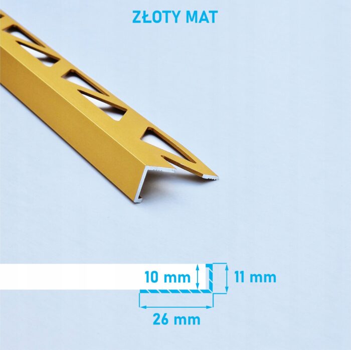 Listwa L profil narożna 10mm ZŁOTY MAT ALU 250cm - obrazek 4