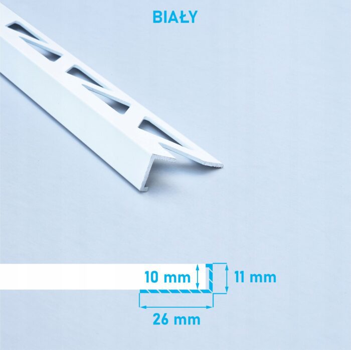 Listwa L profil narożna 10mm BIAŁY ALU 125cm - obrazek 4