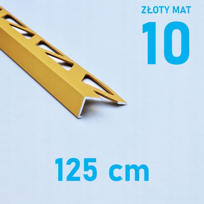 Listwa L profil narożna 10mm ZŁOTY MAT ALU 125cm
